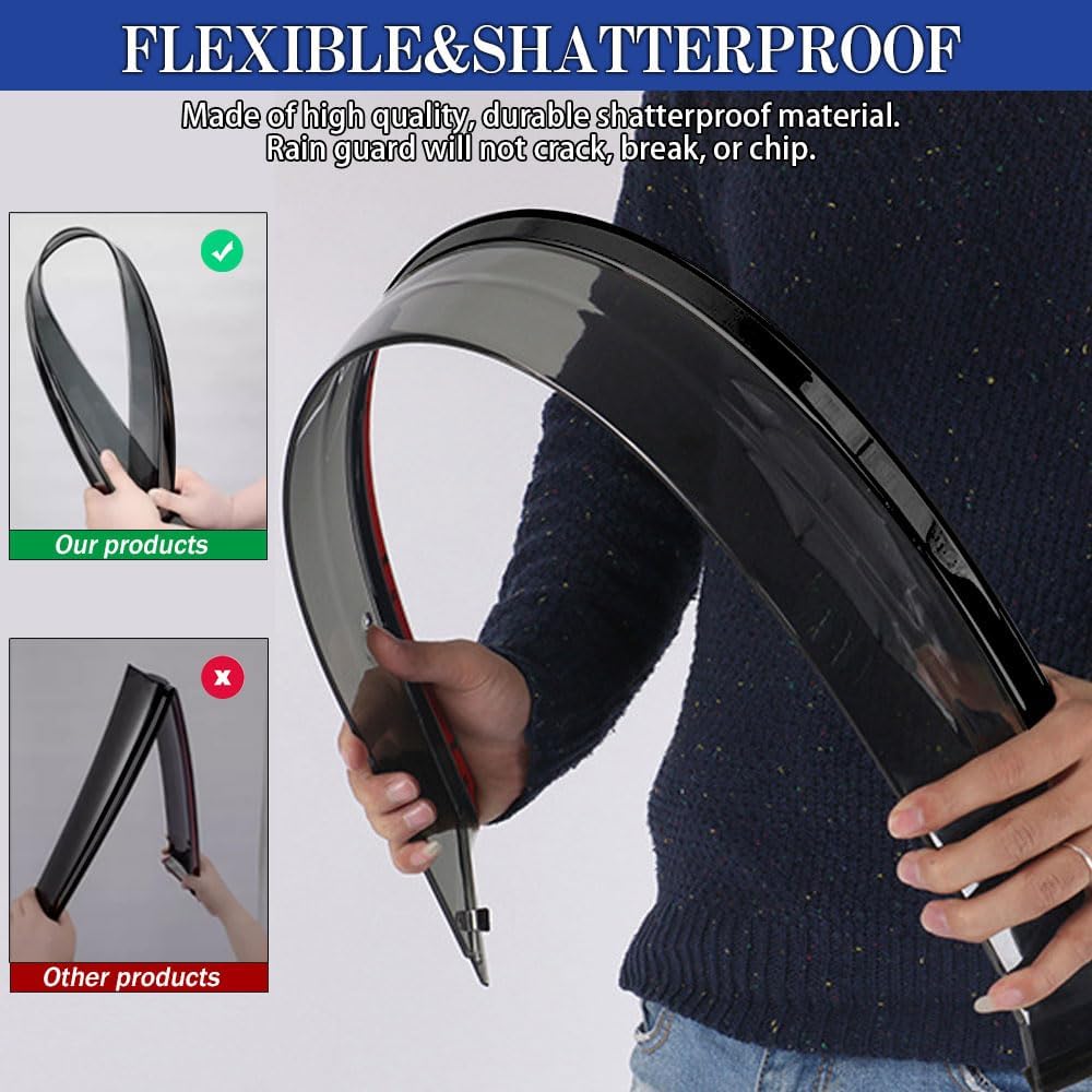 Rain Guards for Seltos 2021-2023, Tape-on Side Window Deflectors, Window Visors for Kia Cars - 4 Rain Guards & 2 Car Coasters