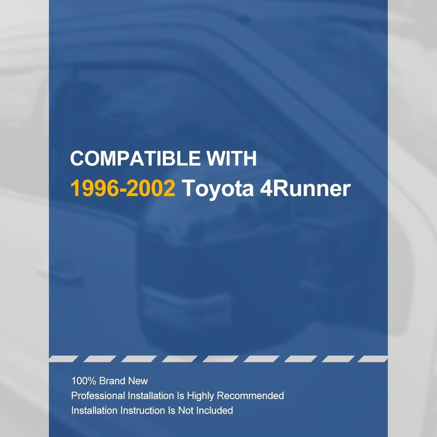 Auto Dynasty Set of 4 Carbon Fiber Pattern Window Visors Compatible with 1996 1997 1998 1999 2000 2001 2002 Toyota 4Runner, Tape-On Rain Guards Shield Vent Shade Deflector Glossy Black