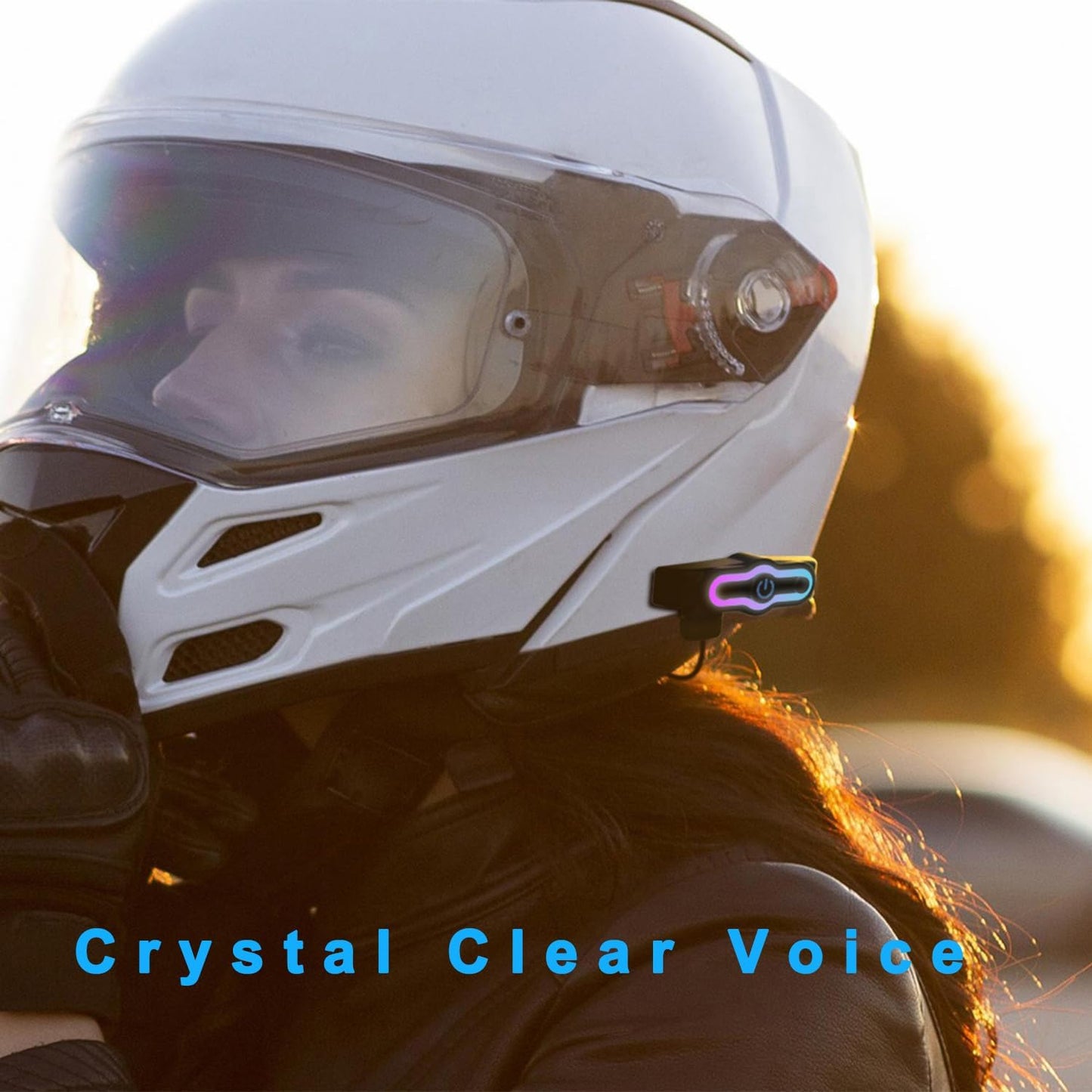 Motorcycle Helmet Bluetooth Headset Motorcycle Helmet Speaker IPX6 Waterproof Sports Headset,Automatic Answer,Music Call Control,RGB Light,Intelligent Noise for All Helmets