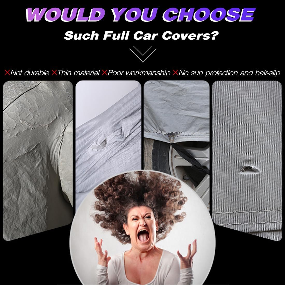 KEYOOG Universal Waterproof Heavy Weight Full Car Covers, Fit Pickup, All Weather, Outdoor Full Cover Weatherproof UV Sun Protection Snow Dust Storm Resistant with PEVA Cotton, Fit Length 213"-237"