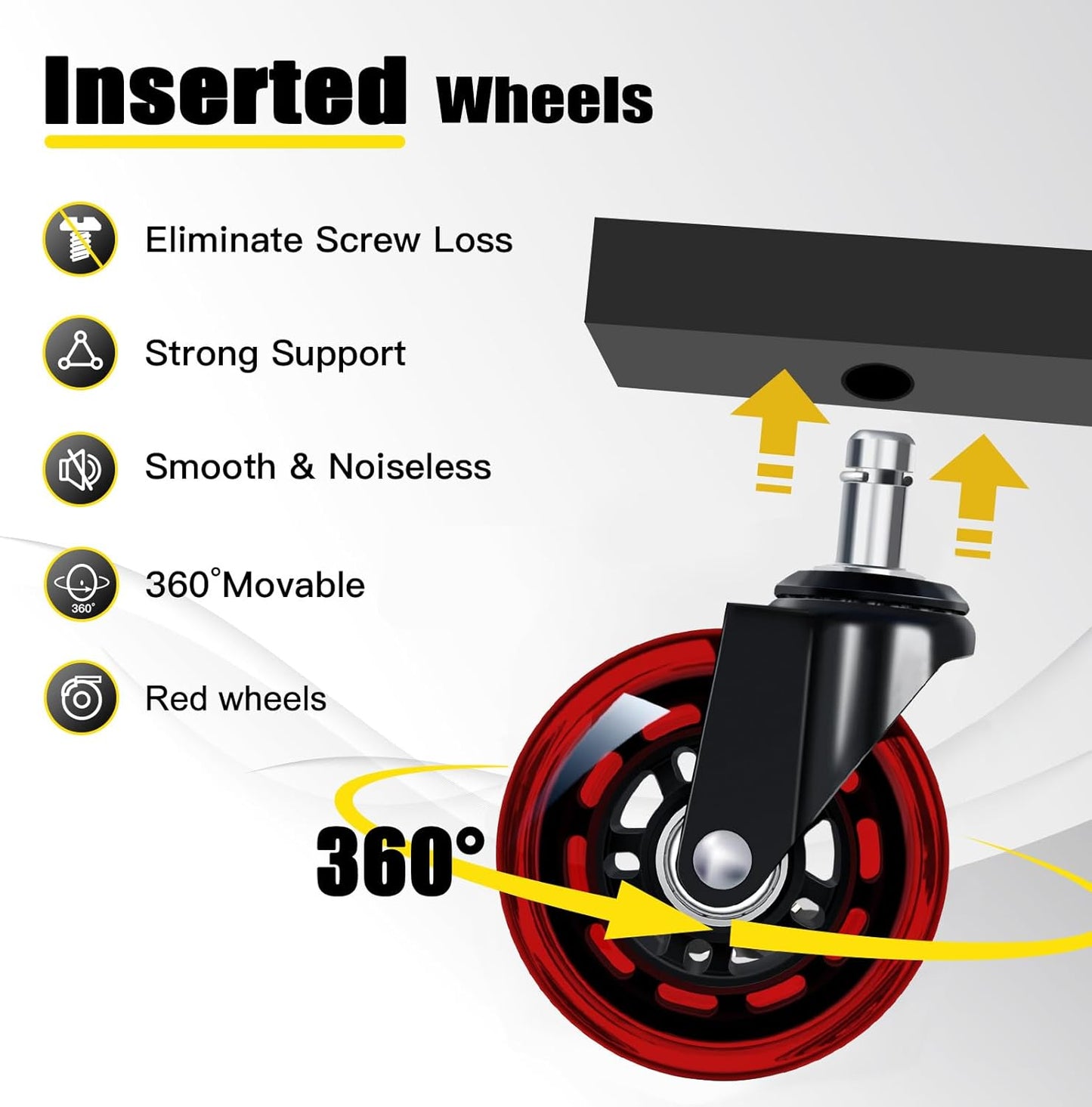 Rolling Stool with Red Wheels, Heavy Duty Garage Work Mechanic Rolling Shop Stool with Backrest, Adjustable Height 360°Swivel Roller Mechanic Chair with 2 Tool Trays, 330 LBS Capacity