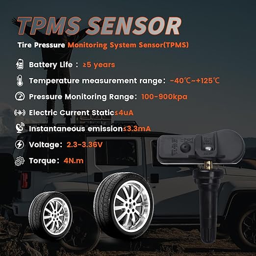 Set of 1 TPMS Tire Pressure Sensor Compatible with Berlingo Multispace 2008-2020 Peugeot 207 Cc 2007-2015 433MHz Tire Pressure Monitoring System Replaces# 9802003680 9811536380