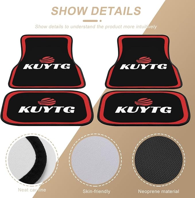 Custom Logo Text Car Floor Mats Personalized 4 Pieces Car Mats Interior Automotive Decorative Fit for SUV Vans Sedans Trucks