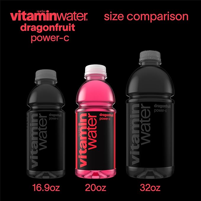 vitaminwater Power-C Dragonfruit Nutrient Enhanced Flavored Water Beverage, 20 fl oz Bottles, 12 Pack