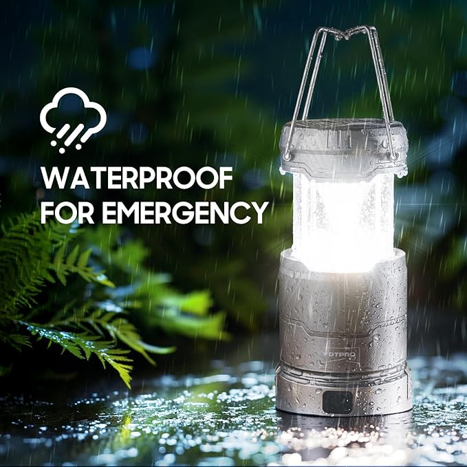 2 Pack Camping Lantern Rechargeable Collapsible, 65 LED 3 Light Modes Camping Lights, Stepless Dimming, Waterproof Portable Lanterns for Camping Power Outages Tent Emegency Home Hiking