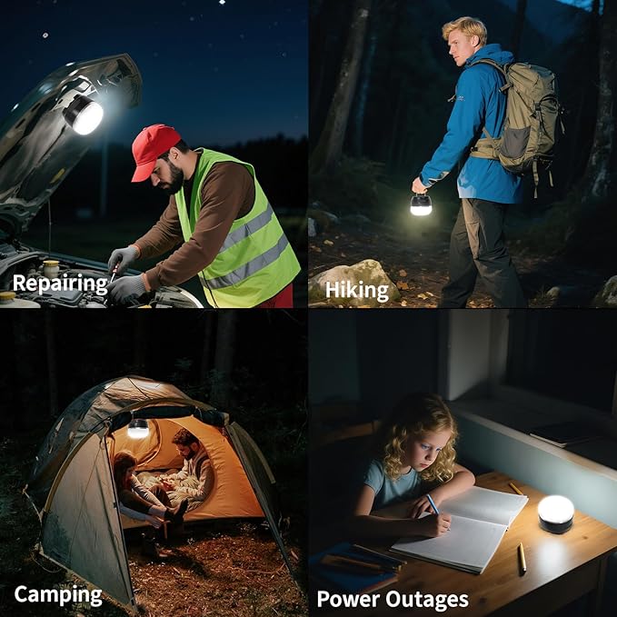 8000mAh LED Camping Lantern Rechargeable, 1000LM Emergency Lights for Home, 6 Brightness Adjustable Camp Light with 4 Light Modes, Waterproof Tent Light for Hurricane, Power Outages, Hiking