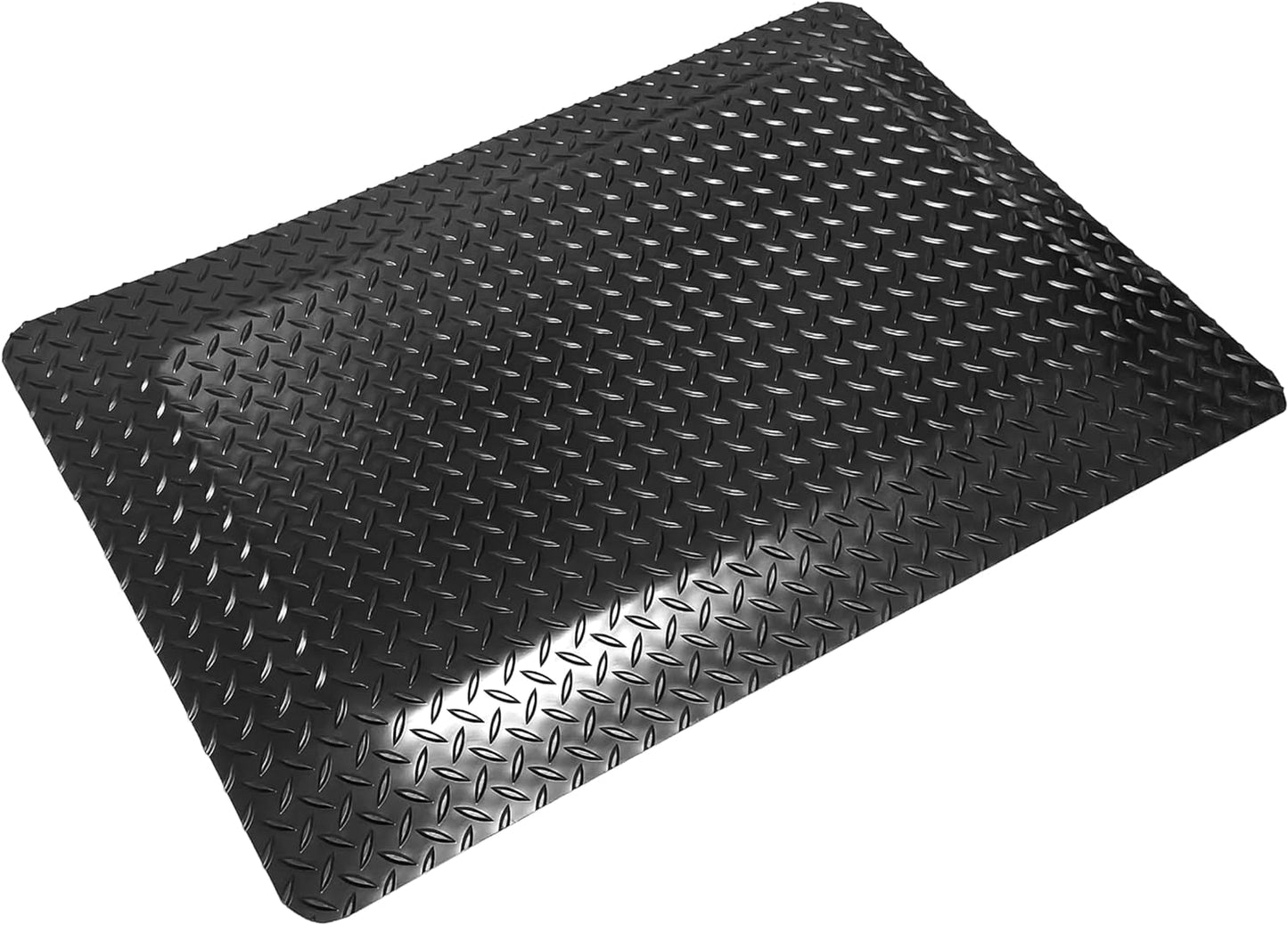 Rhino Mats, American Classic Diamond Anti-Fatigue Mats, Industrial Ergonomic Comfort Standing Mat for Work, Home, Garage, Office, Kitchen or Anywhere (Black 9/16" Thick, 4 FT. x 16 FT.)
