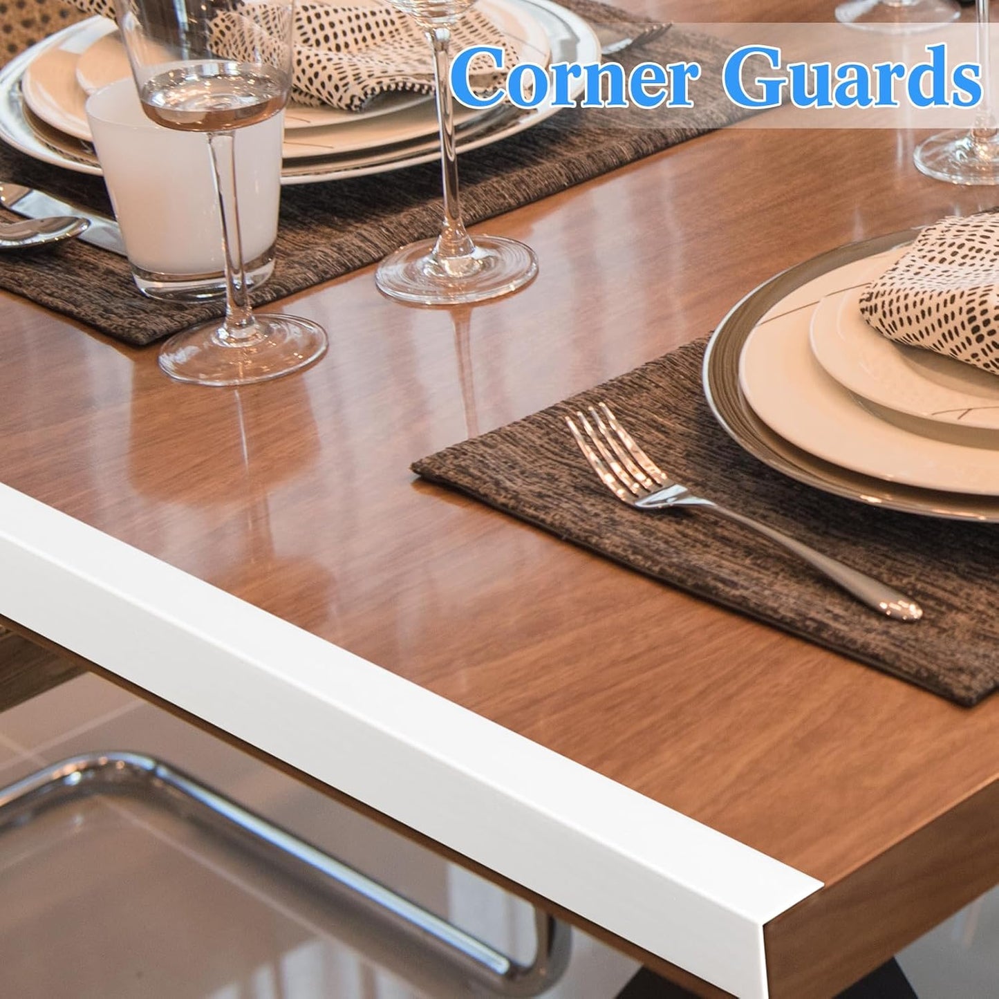 Sasylvia 10 Pcs Wall Corner Protector Guards, 2-3/8 x 48 Inches Self Adhesive Vinyl Corner Trim Molding, Avoid Scratching Scuffs, Ease Install & Cleaning for Door Countertop Furniture Protection