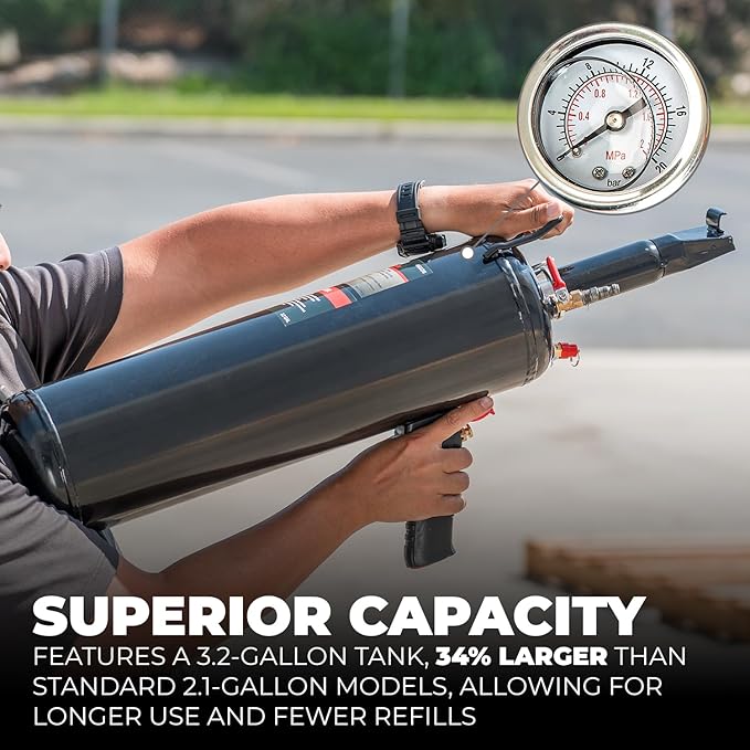 XtremepowerUS Tire Bead Seater, 12L/3.2 Gallon Air Tire Bead Blaster, 116 PSI Portable Tire Inflator, Handheld Bead Bazooka, Build-in Piston Valve