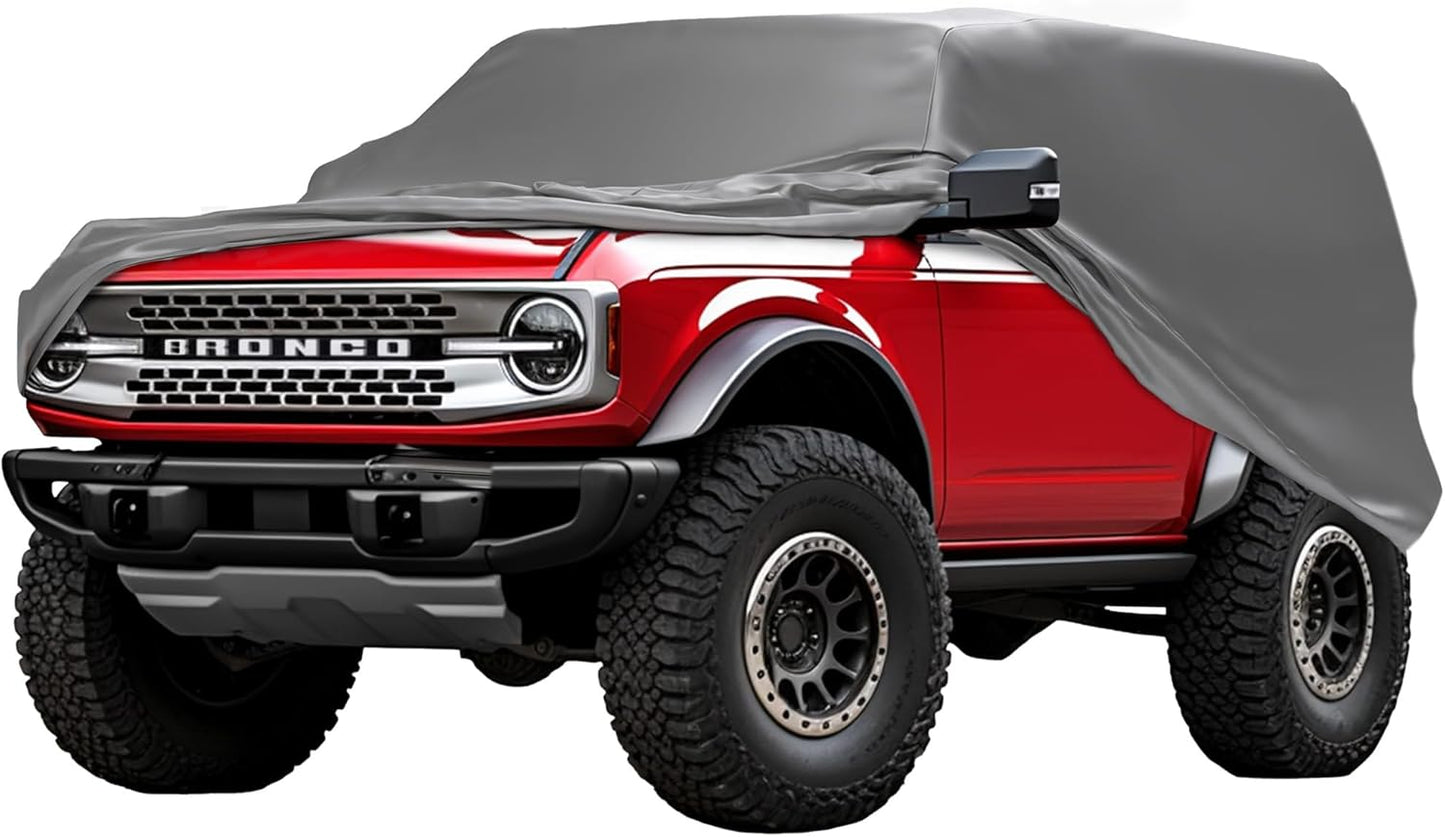 CarCovers Weatherproof SUV Cover & Warranty Compatible with Ford 2021-2024 Bronco 2 Door- Outdoor Cover Theft Cable Lock SUV Accessories Better Than Waterproof