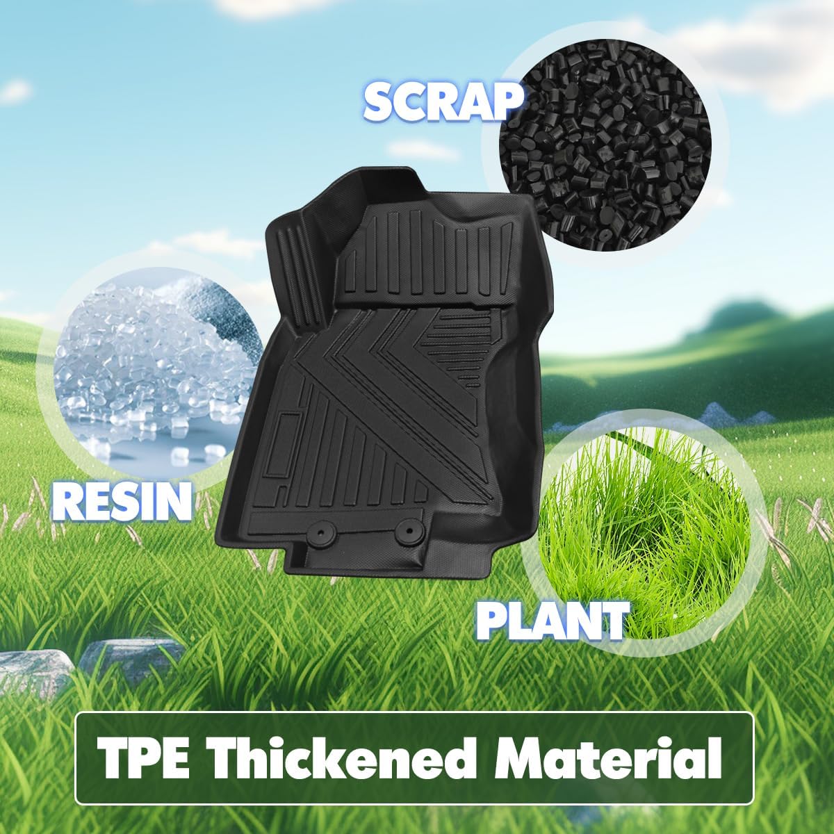 Fit for 2020-2014 Nissan Rogue Floor Mat Backrest Mat Cargo Liner, All-Weather Rear Floor Trunk Liner Cargo Liner Protector Fit for Nissan Rogue Accessories 2020 2019 2018 2017-2014(Full Set)