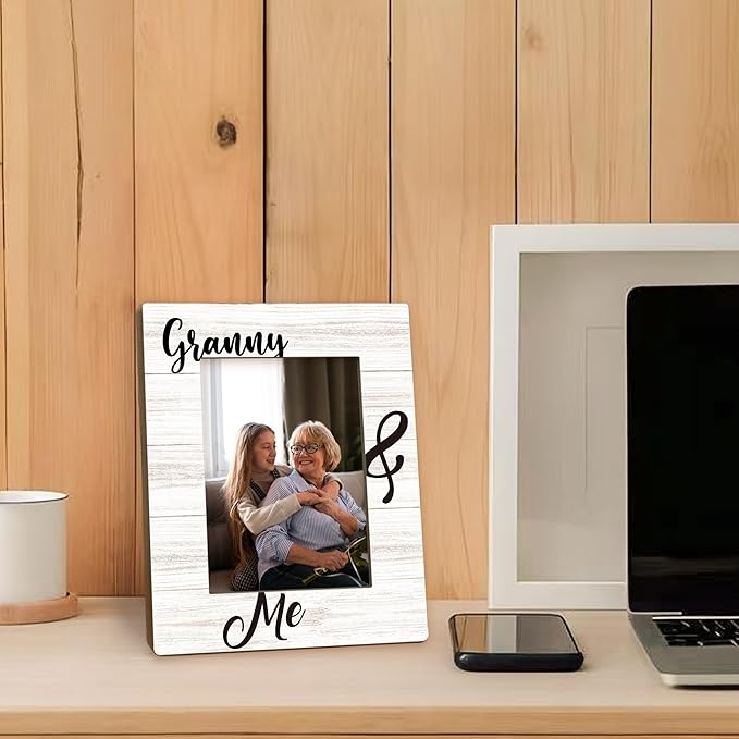 Granny Gifts Picture Frame 5x7, Grandma Photo Frame, Mothers Day Christmas Birthday Gifts for Grandma from Grandkids, Granny and Me Wooden Picture Photo Frames for Desk Home Room Decor