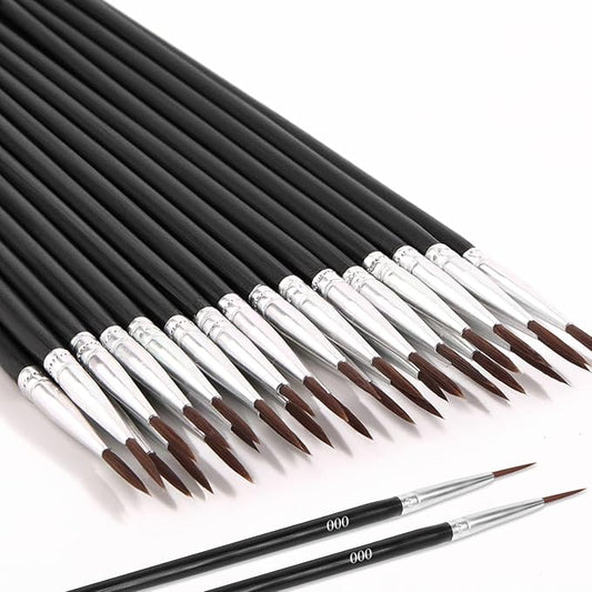 30Pcs Micro Paint Brushes Set with Protective Sleeve, Detail Paint Brushes #000 Fine Line Brushes Set for Watercolor, Acrylic, Crafts, Models