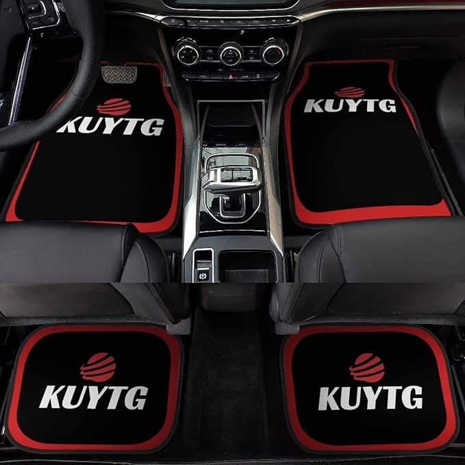 Custom Logo Text Car Floor Mats Personalized 4 Pieces Car Mats Interior Automotive Decorative Fit for SUV Vans Sedans Trucks