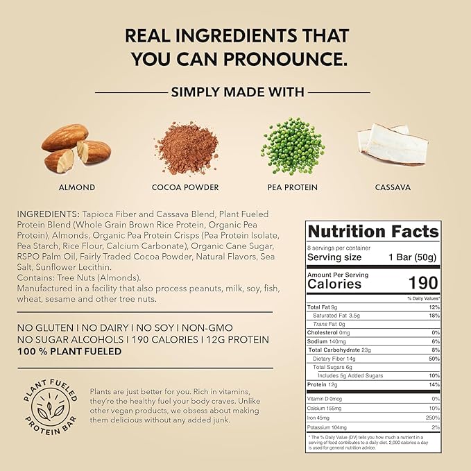 TRUBAR Vegan Protein Bar, Sweet & Dreamy Cookies and Creamy, Gluten Free, Plant Based Protein, Dairy Free, Non GMO, Soy Free, No Sugar Alcohols, 12G Protein, 12G Fiber, 23G Carb, On the Go Snack Bars, 12ct