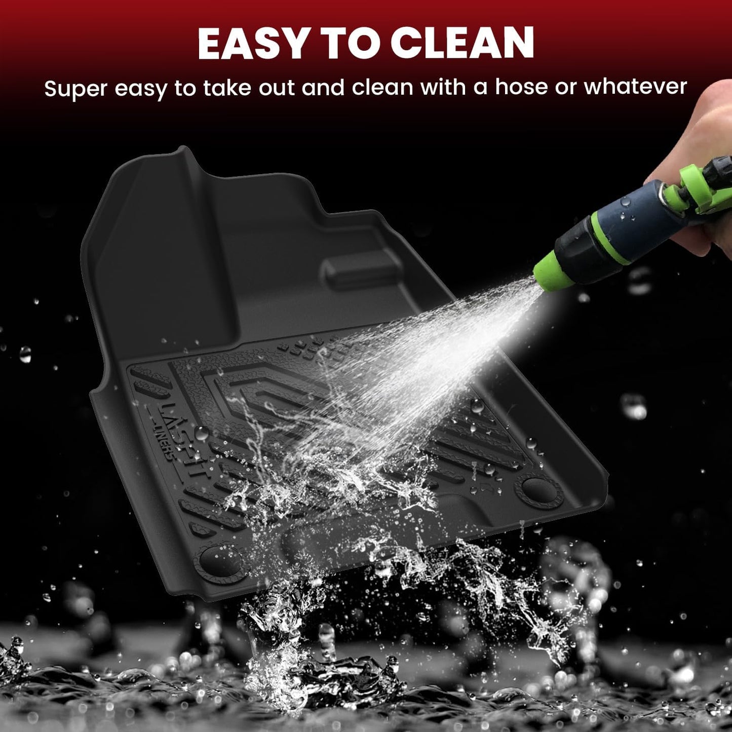 LASFIT Floor Mats for Honda Passport 2019 2020 2021 2022 2023 2024 2025, All Weather TPE Custom Fit Car Floor Liner, 1st & 2nd Row, Black