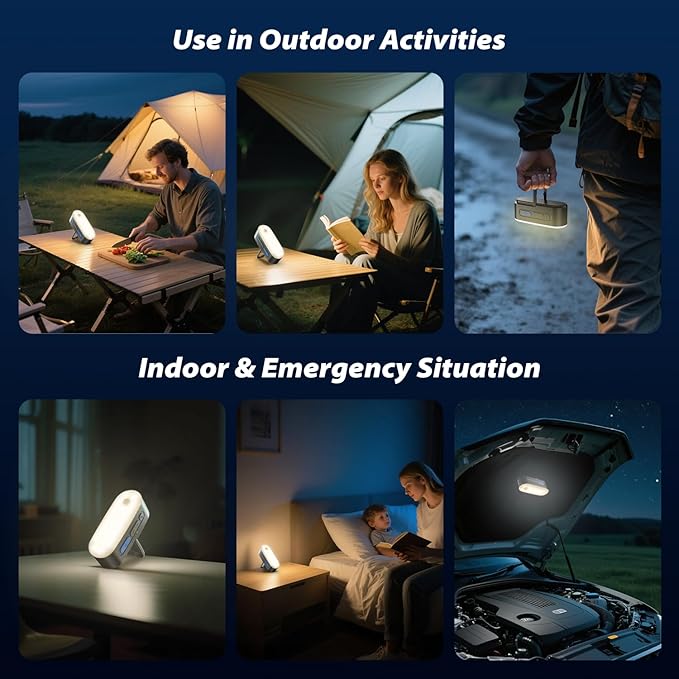 Motion Sensor Camping Lights,Rechargeable Camping Lantern, Portable Hanging Tent Lights,IPX5 Waterproof Emergency Light for Outdoor,SOS Mode Hurricane Power Outages,Magnet Work Light,1 Pack