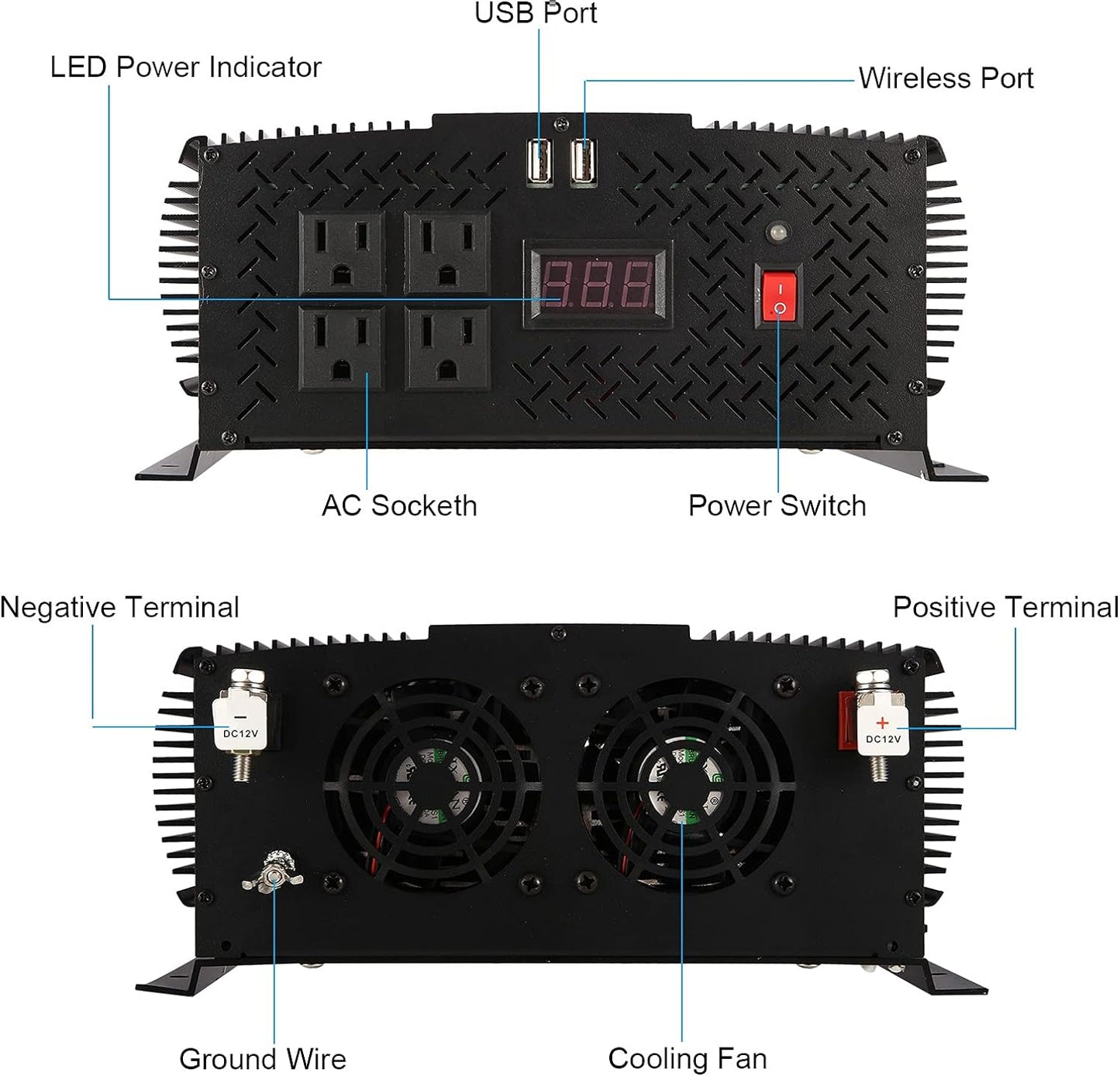 5500 Watt Inverter 5500W Inverter 12V to 110V/120V Power Inverter Truck RV Solar Power Inverter 5000 watt Inverter 12V to 110V Converter with LCD Display