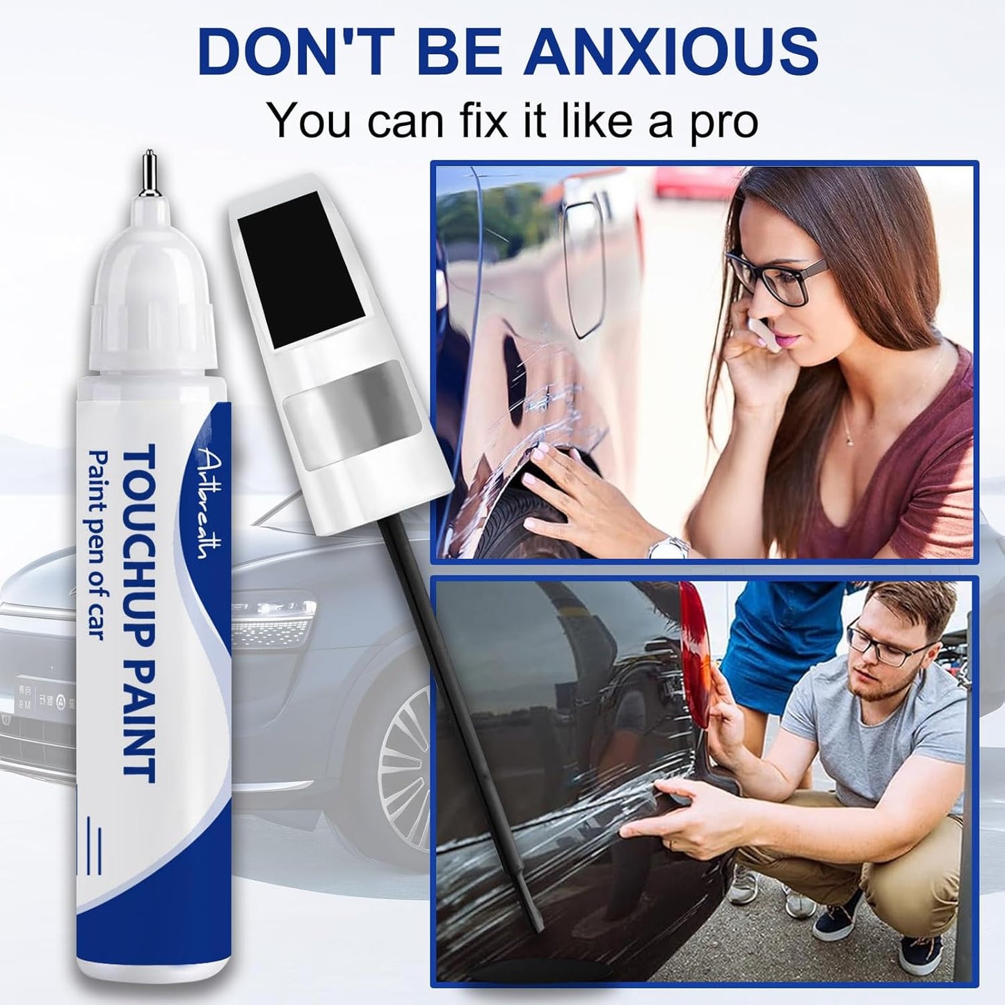 Oxford White(Z1) Touch Up Paint for Ford -Exact Match–Chips and Nicks Car Paint Scratch Repair Kit Automotive Paint Pen for F-150/Mustang/Transit/Explorer/Ranger/Escape/Edge