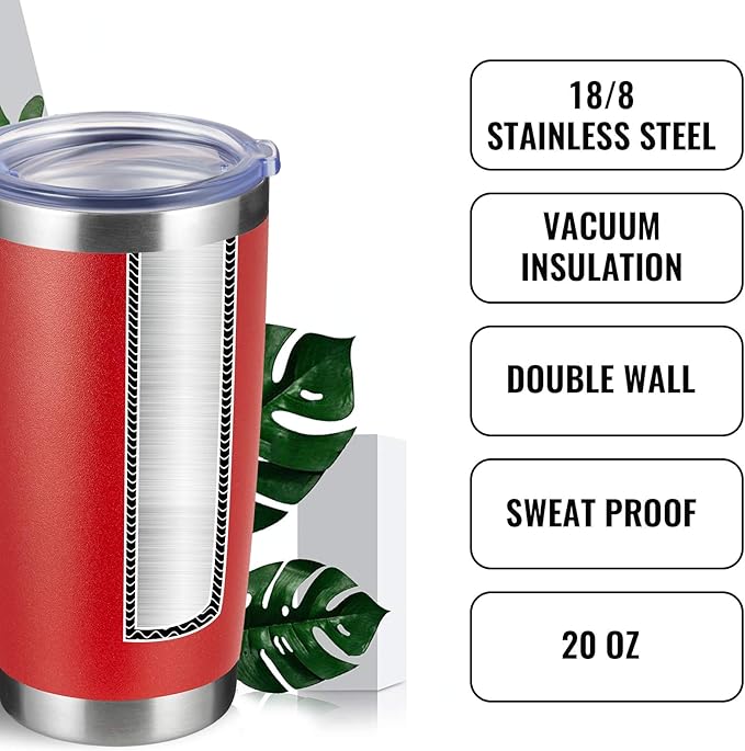 12 pack 20 OZ Double Wall Stainless Steel Vacuum Insulated Tumbler Coffee Travel Mug With Lid, Durable Powder Coated Insulated Coffee Cup for Cold & Hot Drinks (Red, 12 pack)