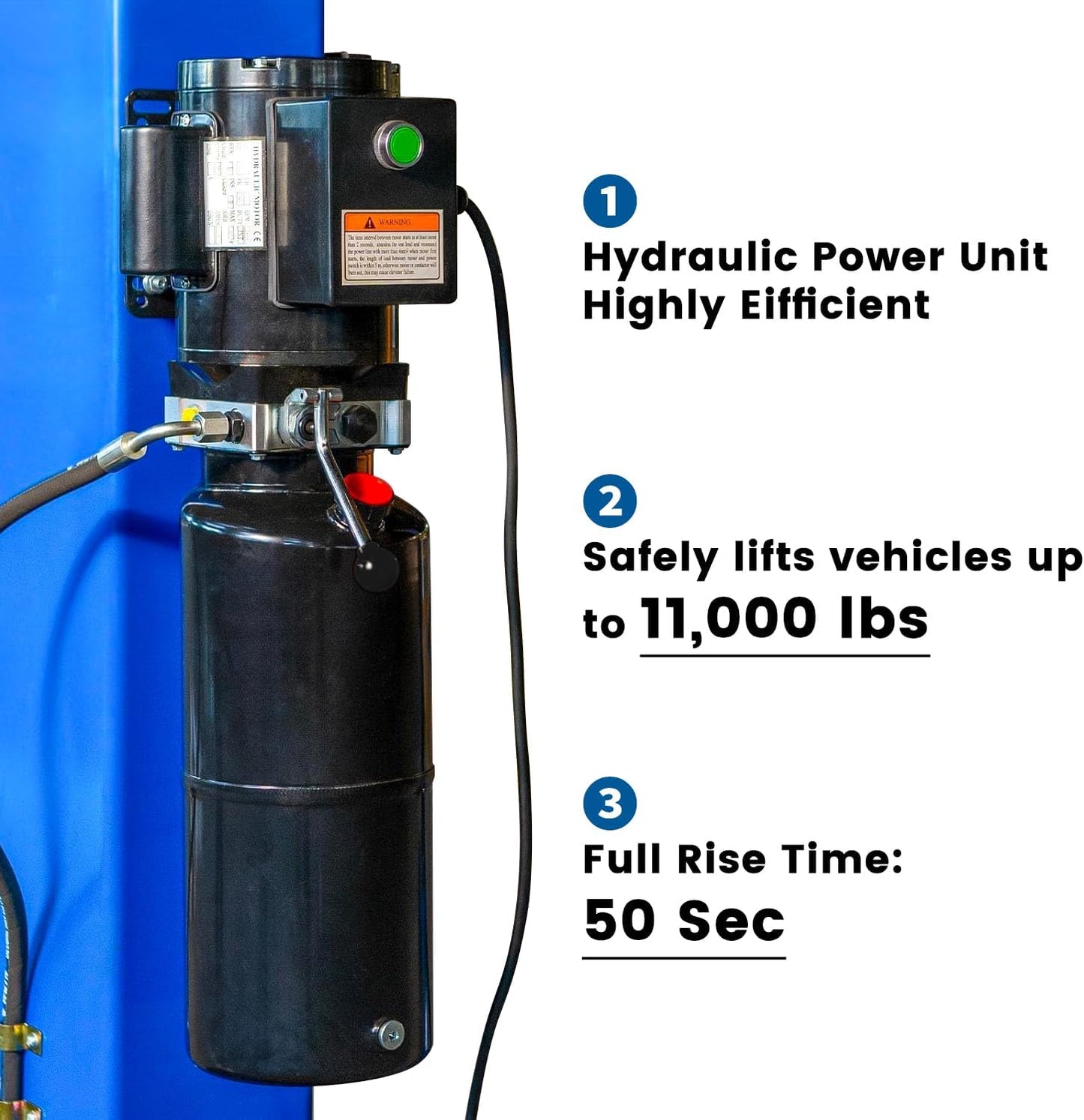 110V Two Post Car Lift 11,000 LBS Single-Sided Unlocking Overhead Heavy Duty 2 Posts Auto Hoist Truck Lift for Garage 3 Year Warranty