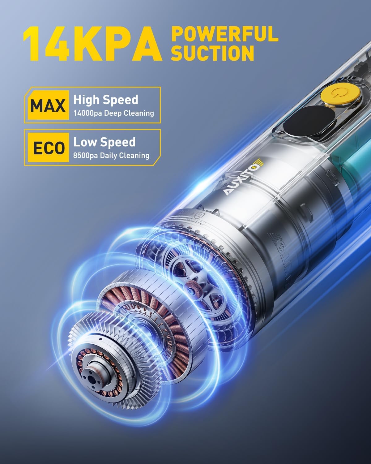 AUXITO Car Vacuum Portable Cordless 14000Pa Powerful Suction, Handheld Vacuum Blow & Suction 2 in 1, Small Vacuum Cleaner Hand Held Vacuum for Car, Home, Pet, Office (Black)