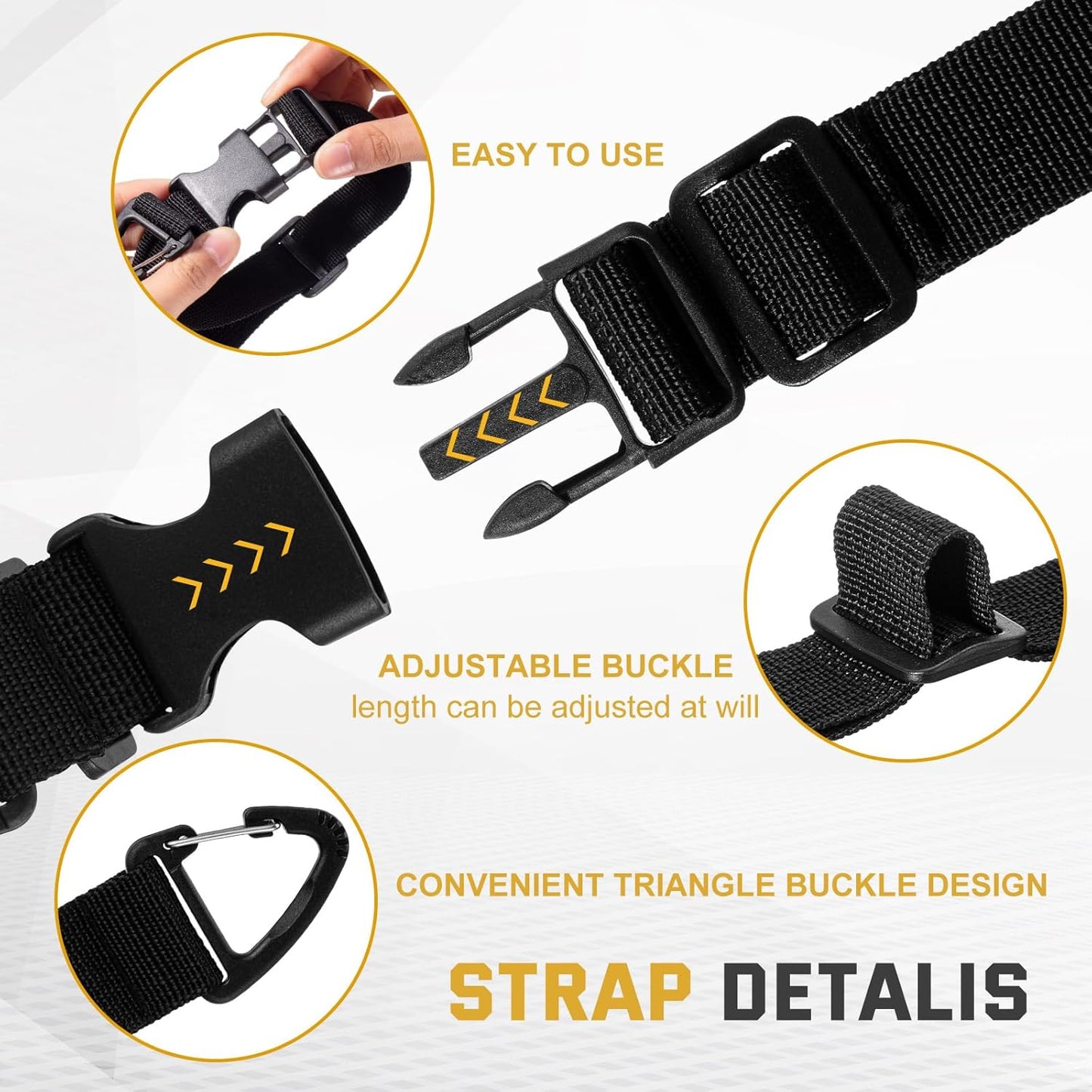 9 Pack 17 Inch Adjustable Extension Cord Holder Organizer with Triangle Clips Heavy Duty Storage Straps Extension Cord Hanger for Men Workshop and Garage Organization and Storage (Black)