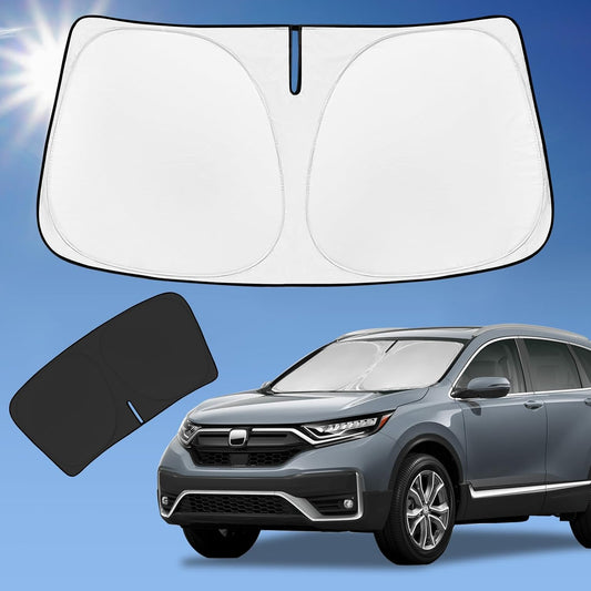 for Honda CR-V CRV 2017-2022 (Not for 2022 Sport) Sun Shade Sunshade Windshield Cover, 4-Layer Front Window Shade Custom Fit CRV Sun Visor 240T Retractable Shade Cooler Car Accessories