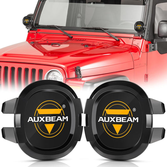 Auxbeam 4 inch LED Pod Covers, 2PCS Black Round Offroad Driving Work Lights PC Protective Covers, Light Bar Lens Covers Waterproof Dustproof for Truck SUV ATV UTV Jeep Wrangler Motorcycle