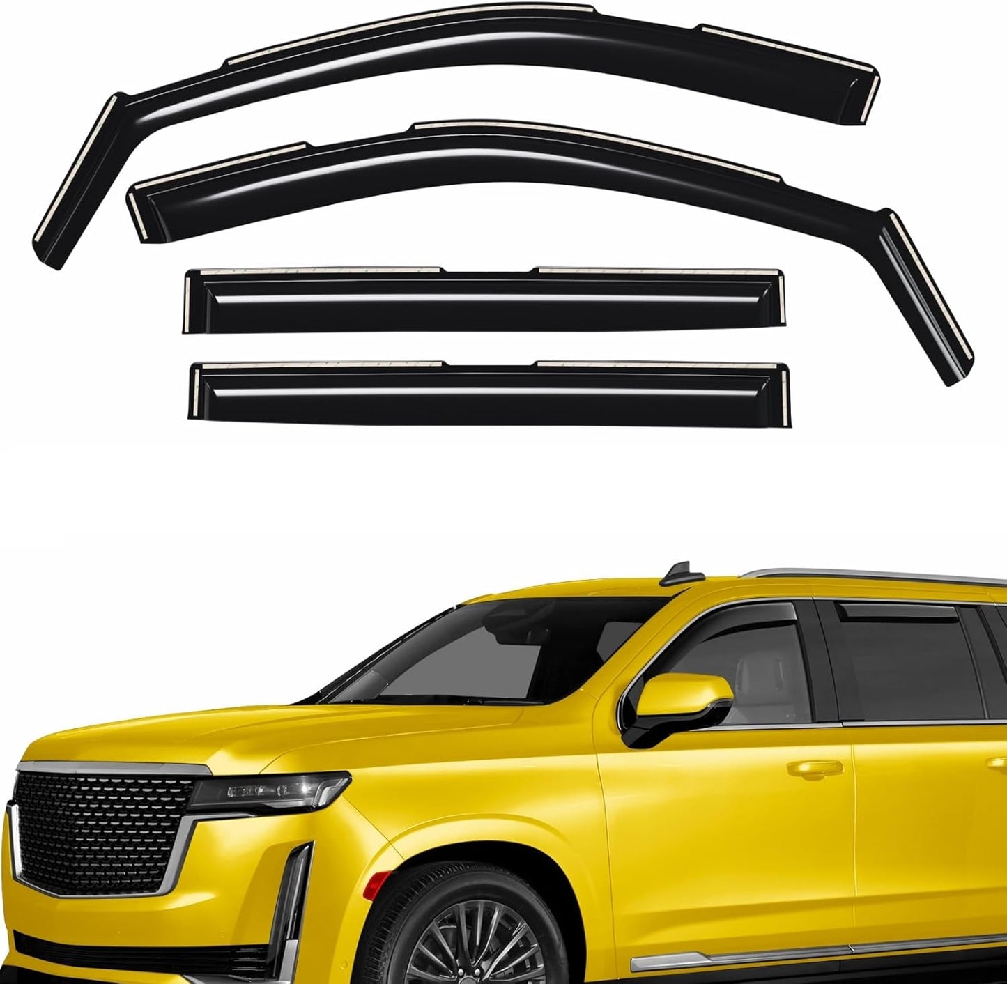 Extra Durable Window Deflectors in-Channel Window Visors Rain Guards Fit for Cadillac Escalade ESV 2021-2025, Sun Visors, Wind Vent for Shades, Exterior Car Accessories - 4 pcs. AG0889