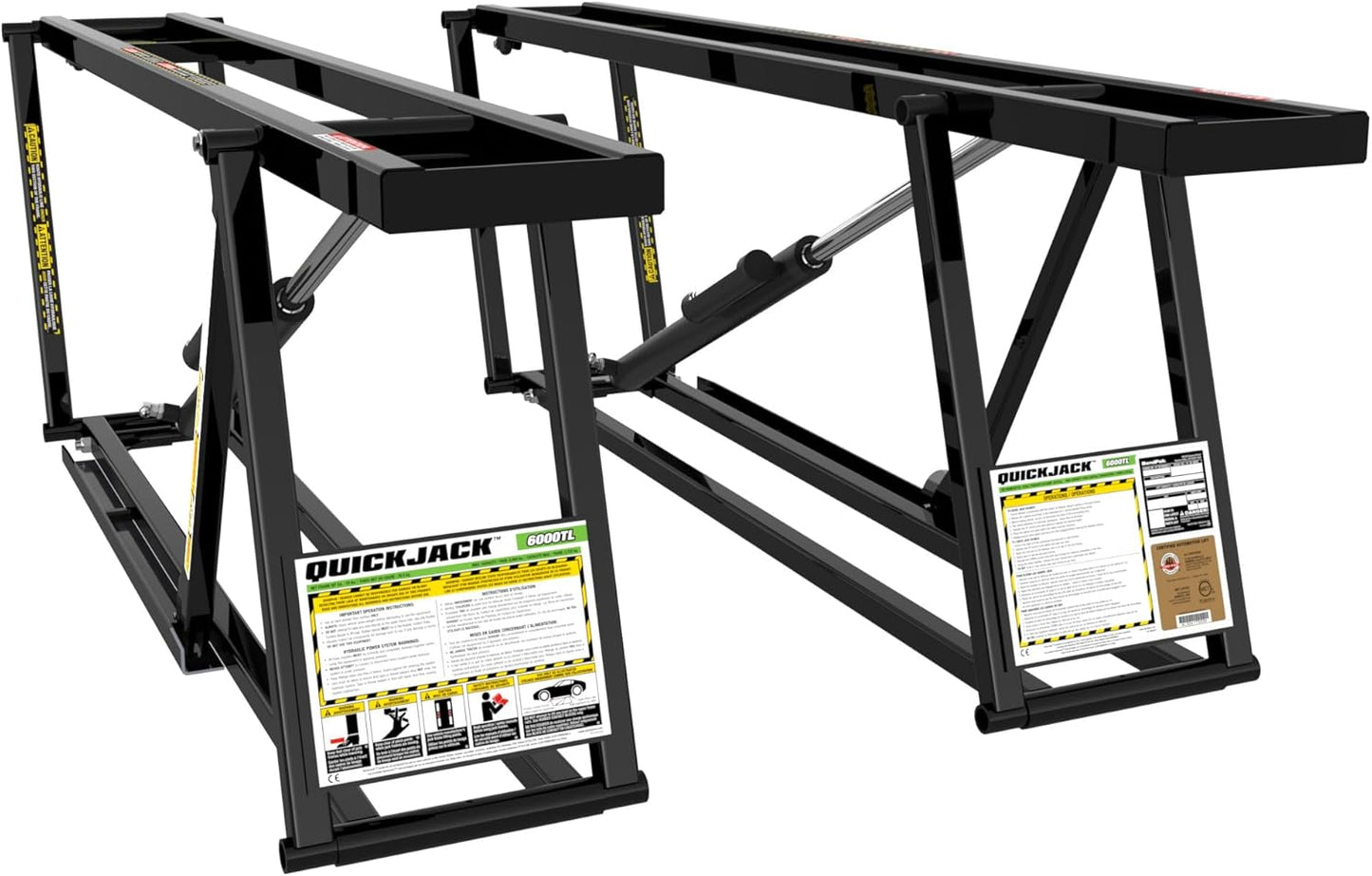 QuickJack Bundle - 6000TL Portable Car Lift, Wall Hangers & Pinch-Weld Blocks, ALI Certified, 6,000-lbs. Capacity, 110V Power Unit, Car Lift for Garage, Shop, & Mechanic