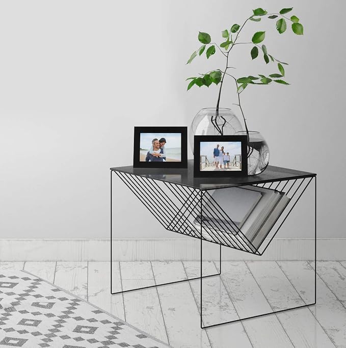 Americanflat 4x6 Picture Frame with Shatter-Resistant Glass - Set of 2 - Signature Collection - Gallery-Style Frames Made of Engineered Wood - Picture Frames for Tabletop and Wall Display - Black