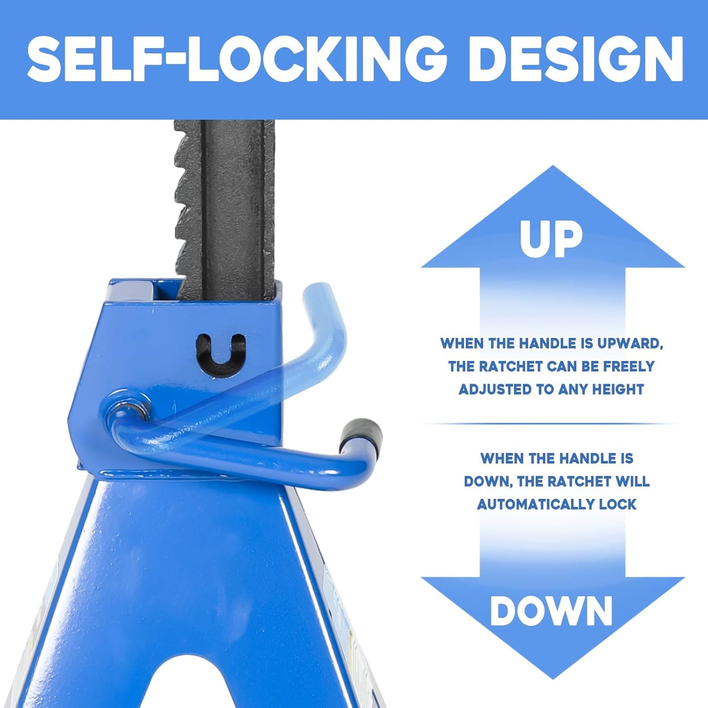 3 Ton (6,000 LBs) Automotive Jack Stands,Heavy Duty Steel Car Lifting Stand for Garages,Repair Shops,Adjustable Height 11.4"-16.8",1 Pair