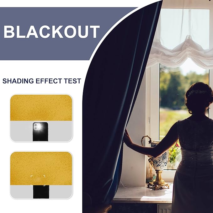 JIUZHEN Blackout Curtains for Bedroom - Thermal Insulated Room Darkening Noise Reducing, 60 x 84 Inch Length Curtains for Living Room, Set of 2 Panels with Tiebacks, Mustard Yellow