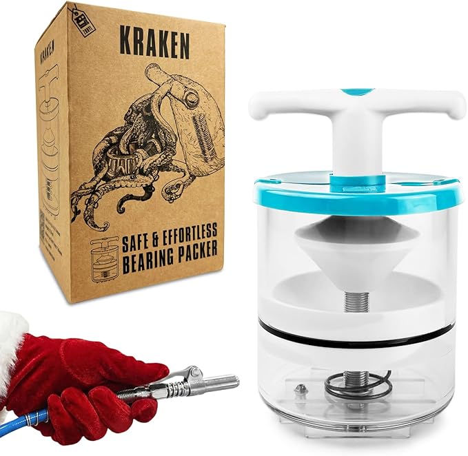 Rotation Handle Bearing Packer, Quick to Refill with Any Grease Gun, Long-Lasting Wheel Bearing Packer with 50-Inch Drop Protection, Precise Center Locator, Fits Bearings Up to 3.5" O.D.