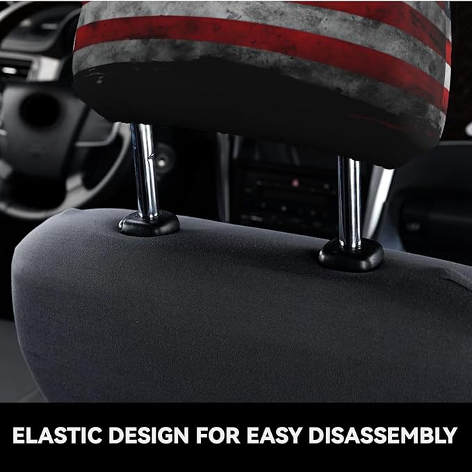 Dujiea 2 Pack American Black Flag Car Headrest Covers - Universal Soft Car Seat Head Rest Protector, Vehicle Accessories Fabric Headrest Cover for Cars, Vans & Trucks