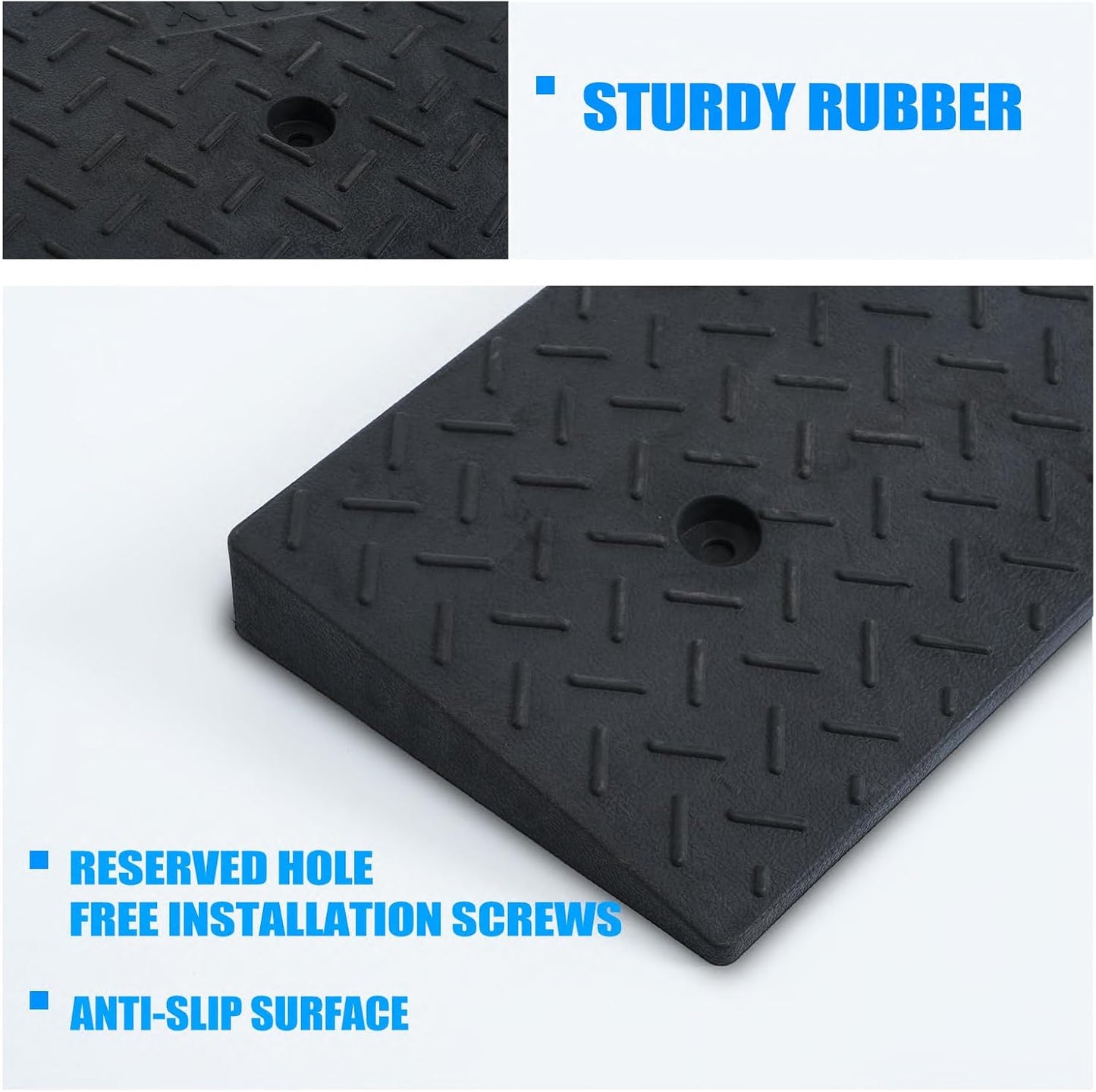 2 Pack 3.5'' Rise Rubber Curb Ramp Heavy Duty Loading Rubber Curb Ramps 3 Tons Driveway Ramp Car Slope Ramp for Loading Dock Bike Vehicle Warehouse Sidewalk Wheelchair (3.5" H)