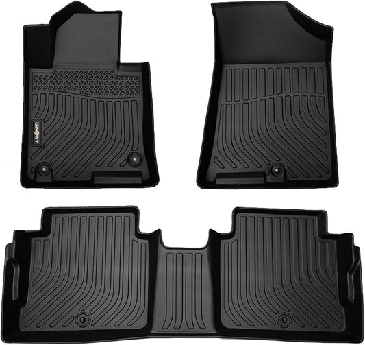 GINOWY-Floor Mats for Kia Optima 2016-2020 & for Hyundai Sonata 2015-2019, TPE All Weather Car Floor Mats Rubber Floor Liners for Kia Optima Accessories