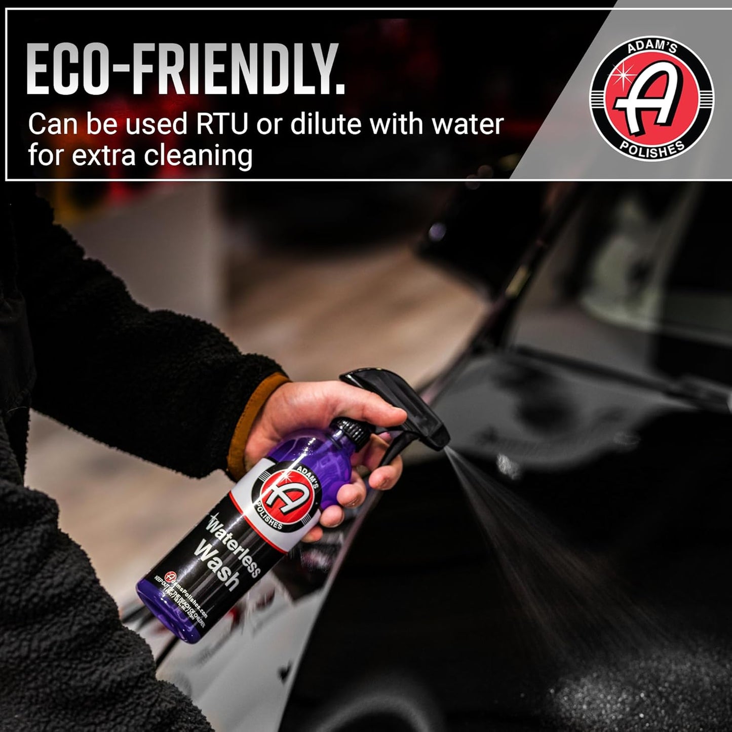 Adam's Polishes Waterless Car Wash - Made with Advanced Emulsifiers and Special Lubricants - Eco-Friendly Waterless Car Washing with No Hoses, Water & Messes (Combo)