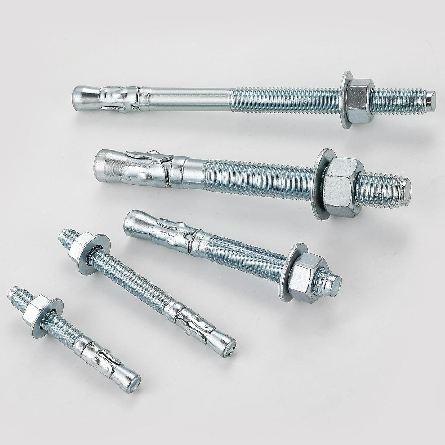 5/16 × 2-3/4" Inch 100 Pcs Standard Fasteners for Heavy-Duty Zinc Wedge Anchors for Cement and Concrete