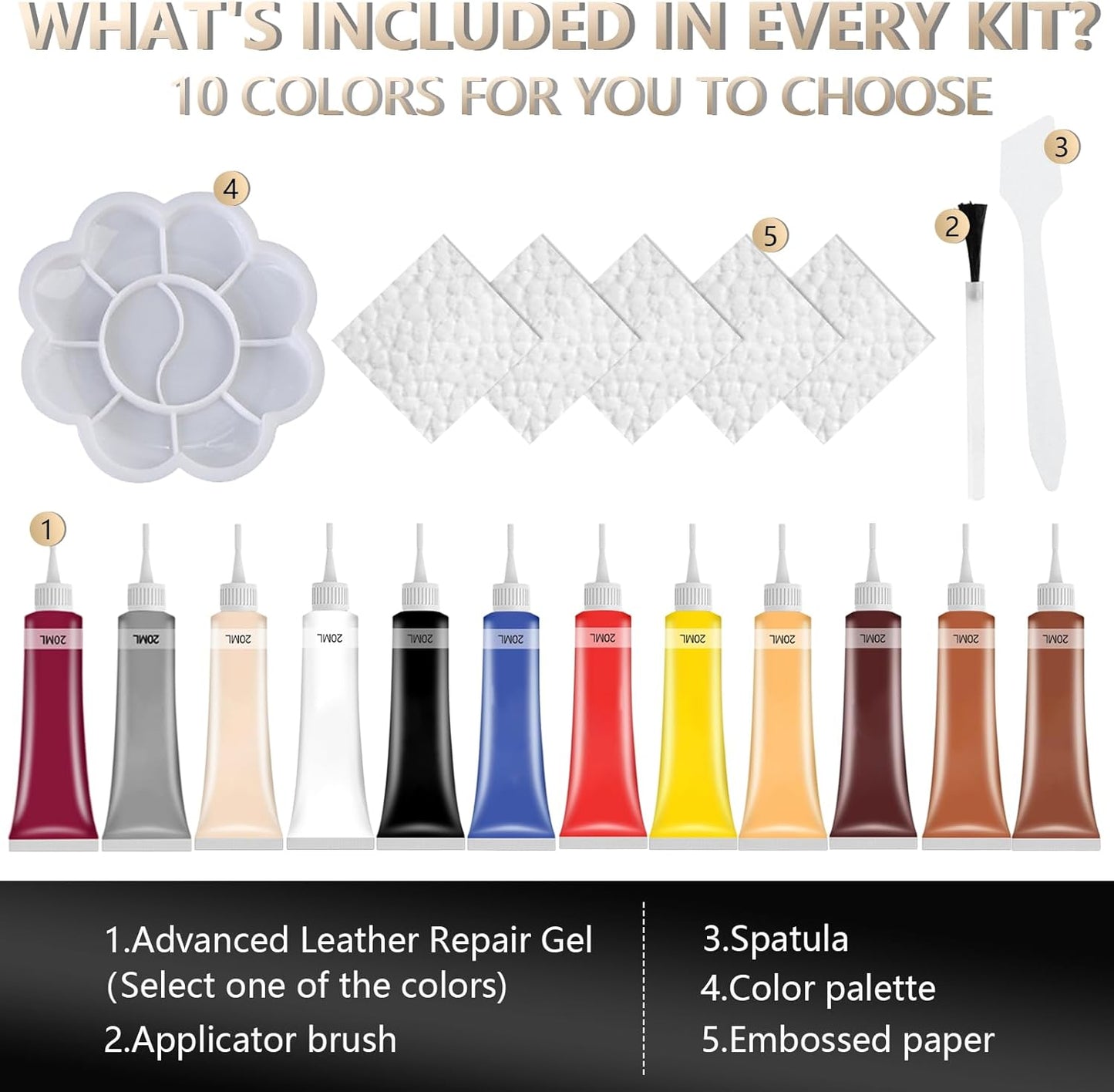 Advanced Leather Repair Gel, 2025 New Leather Repair Coloured Cream Gel, Upgrade Professional Leather Repair Kit for Car Seat Vinyl Repair Kit, Multifunctional Couch and Jacket Repair Kit (Dark Red)