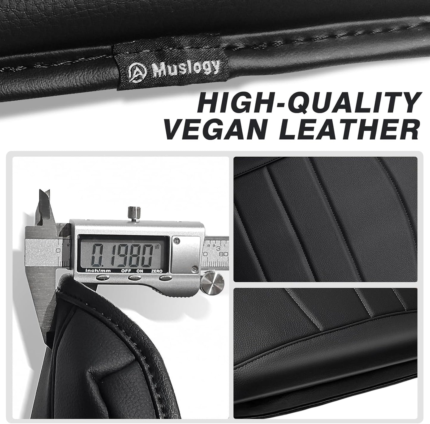 Muslogy Center Console Armrest Cover Compatible with Dodge Ram 1500 2013-2018 & 2013-2025 Ram 2500/3500 Comfort Armrest Pad Arm Rest Cushion Vegan Leather Protector Regular Thick(Jump Seat ONLY)