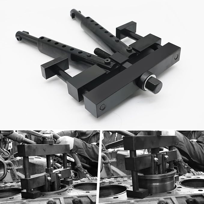 Universal Cylinder Liner Puller Assembly Compatible with Mack Cummins CAT Caterpillar, Works on Heavy Duty Diesel Engines Wet Liners from 3-7/8” to 6-1/4” Bore, Replace PT-6400-C, 3376015, M50010-B