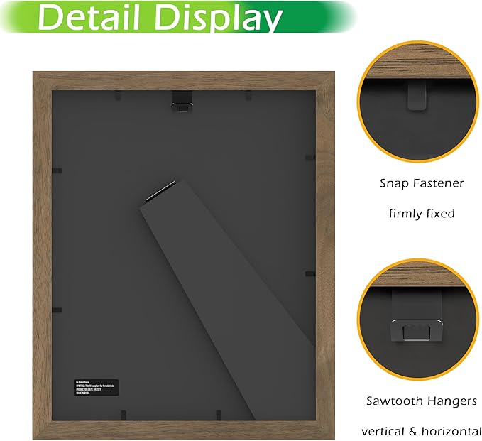 FrameWorks 2-Pack, 8x10 Matted to 5x7 Picture Frame, Dark Oak ??Classic Wooden Photo Frame with Tempered Glass, Modern Matte Finish for Prints, Posters, Certificates & Wall Decor ??Gallery-Ready