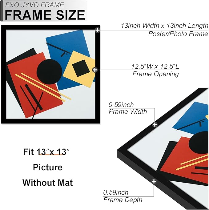 4x6 Picture Frame Collage, Display 6 4x6 Picture Collage or 13x13 Photo Only Without Mat, Light Weight and High Transparent Frame for Wall - 1 Pack/Black/6-Openings