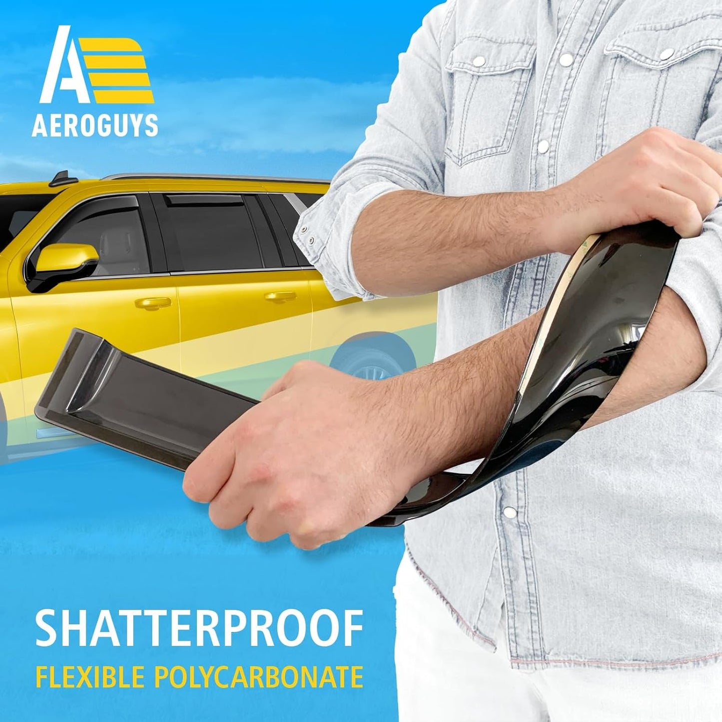 Extra Durable Window Deflectors in-Channel Window Visors Rain Guards Fit for Cadillac Escalade ESV 2021-2025, Sun Visors, Wind Vent for Shades, Exterior Car Accessories - 4 pcs. AG0889