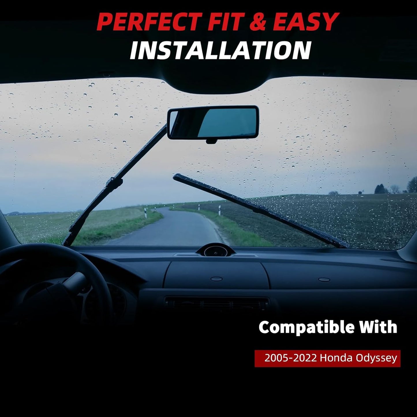 OTUAYAUTO Premium Windshield Wiper Blades - Replacement for Honda Odyssey 2005-2022 - Precision Fit, All-Weather Performance, Front and Rear Wiper Blades, J/U Hook - 26"+22"+16" (Pack of 3)