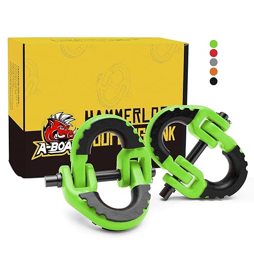 1/2 Safety Chain Connector, 2 Pack Hammerlock Coupling for Trailer Chains, 12000Lbs Load Capacity, Alloy Steel Tow Hitch Safety Link, Green