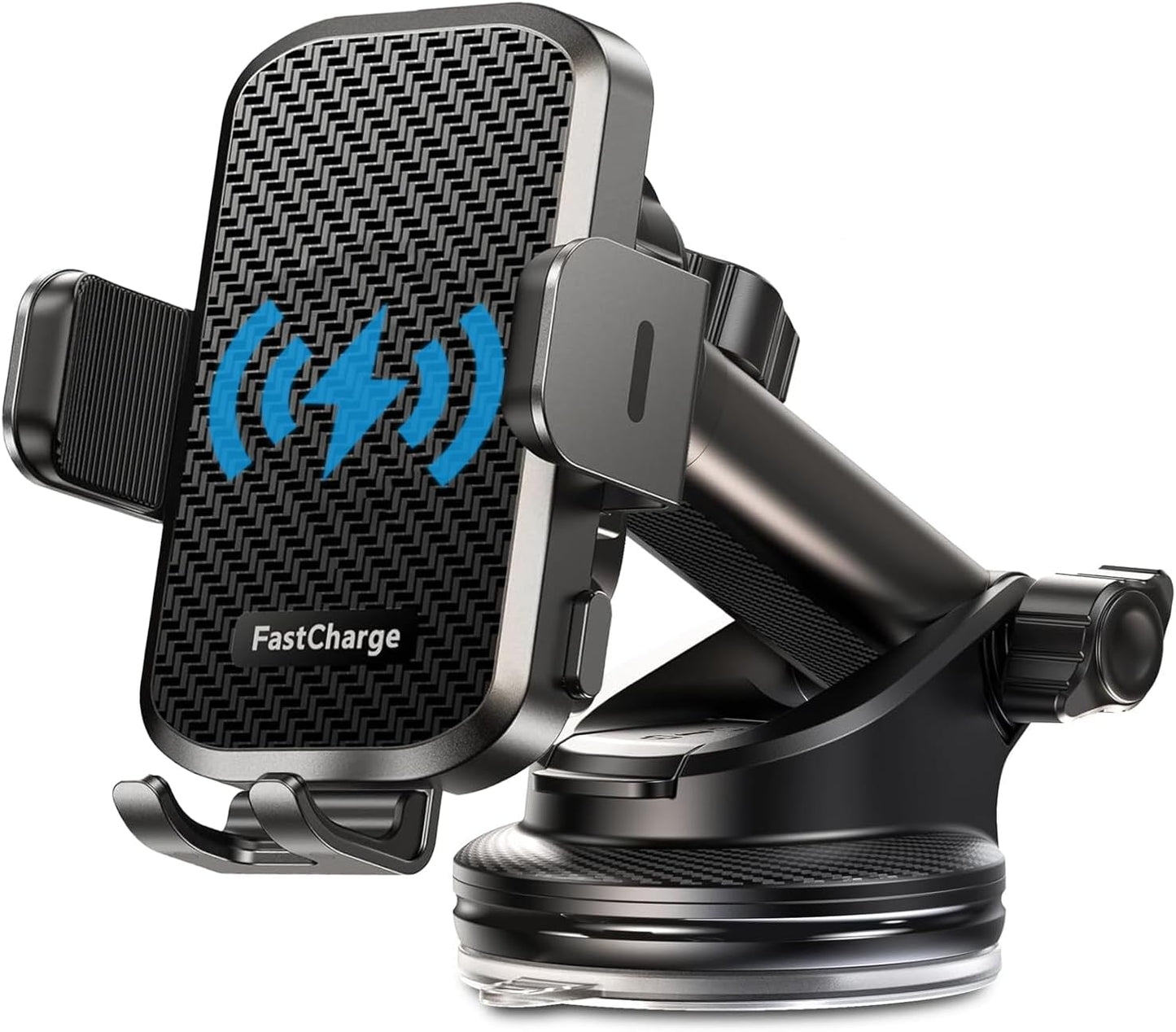 CHGeek Wireless Car Charger with Phone Holder Mount, 15W Fast Charging Auto Clamping Phone Holders for You Car Windshield Dashboard Air Vent Accessories for iPhone, Samsung Galaxy, Google, etc