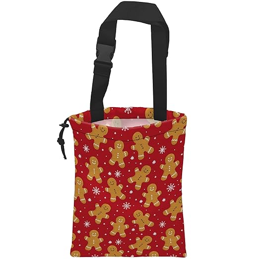 Car Trash Bag Gingerbread Man Car Garbage Bag Hanging Car Trash Can for Back Seat with Drawstring